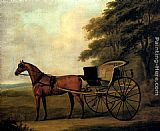 A Horse And Carriage In A Landscape by John Nost Sartorius